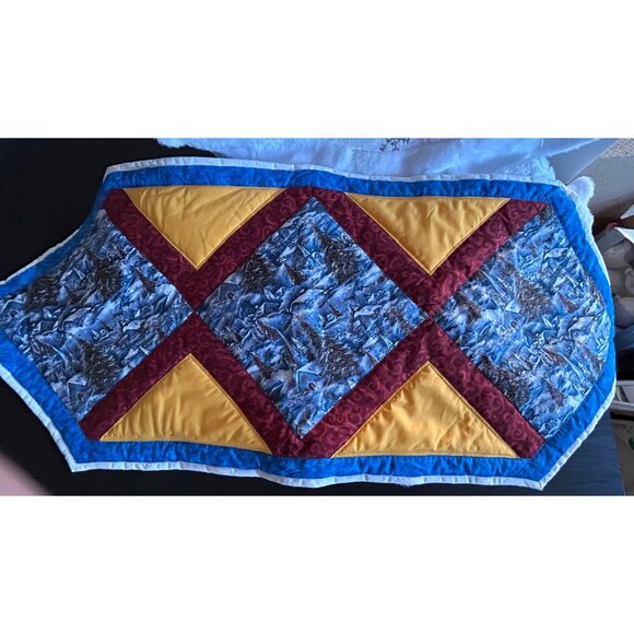 Handcrafted Quilted Runner Winter Wonderland Patchwork 45" x 17" Centerpiece - Picture 7 of 11